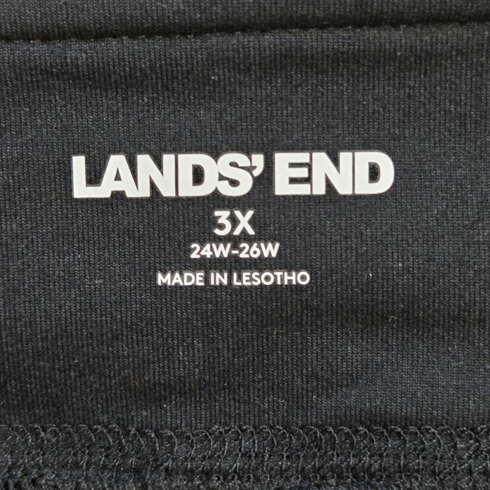 Lands' End 3X Sport Skirt/Skort Pull On Stretch Back Pocket Black White Leaf - Picture 14 of 16